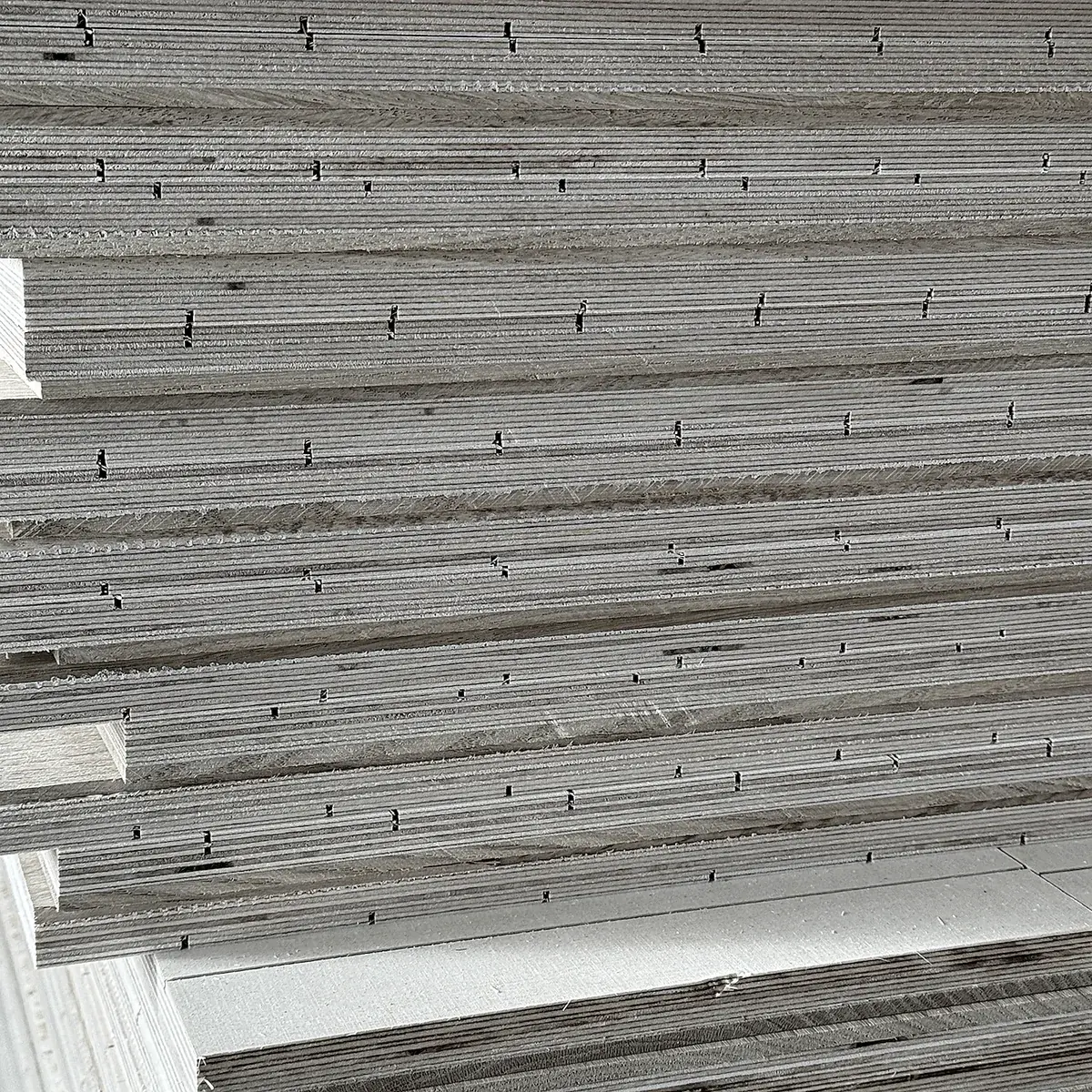 Multi-ply engineered wood layer detail